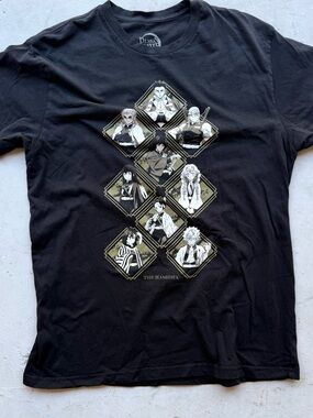 Demon Slayer Hashira Graphic T Shirt Black Anime Manga Tee Size Large